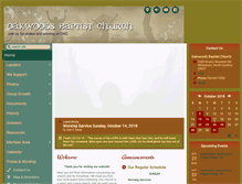 Tablet Screenshot of oakwoodsbaptistchurch.org